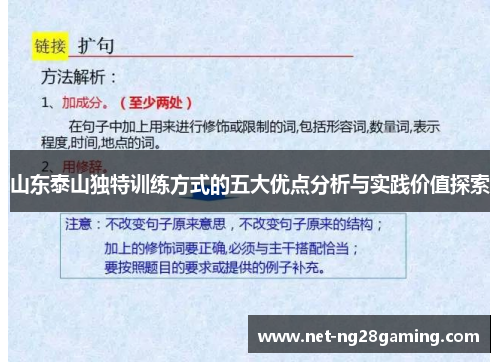 山东泰山独特训练方式的五大优点分析与实践价值探索